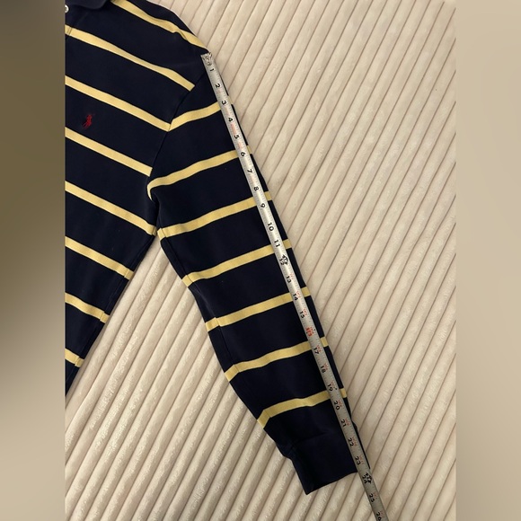 Polo Ralph Lauren Navy and Yellow Striped Polo Shirt - Picture 5 of 5